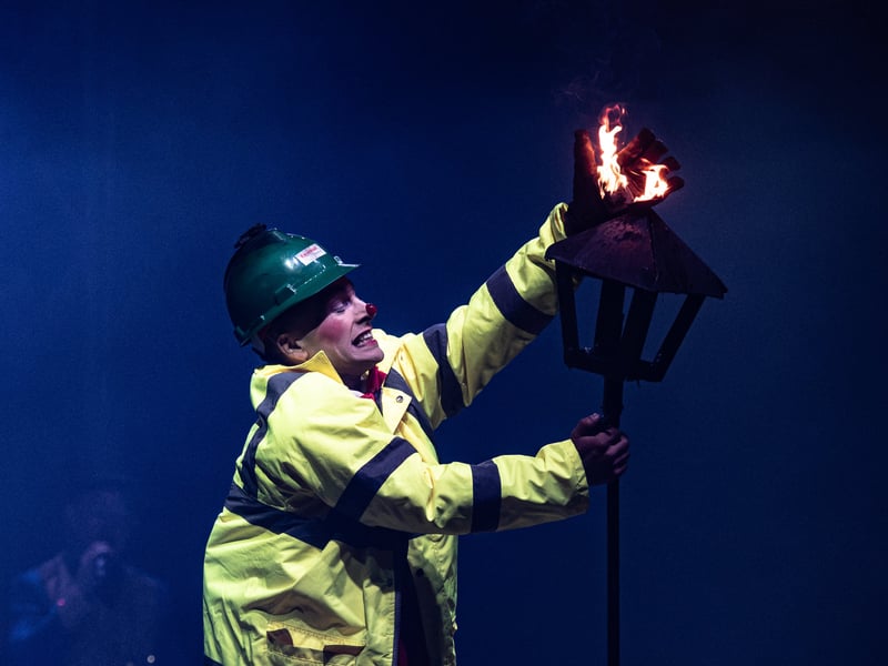 Kikin the Clown bringing the heat. Circus Mondao is in Thornton at the Norcross Car Boot Site until Sept 6th 2026. Photo: Lucinda Herbert