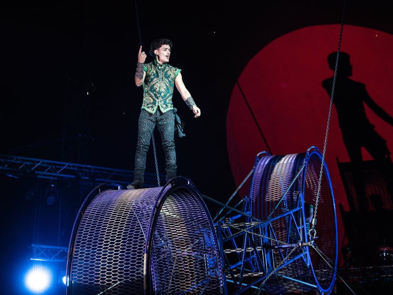Brothers Santino and Ismail on the Wheel Of Death. Circus Mondao is in Thornton Cleveleys at the Norcross Car Boot Site until Sept 6th 2026. Photo: Lucinda Herbert