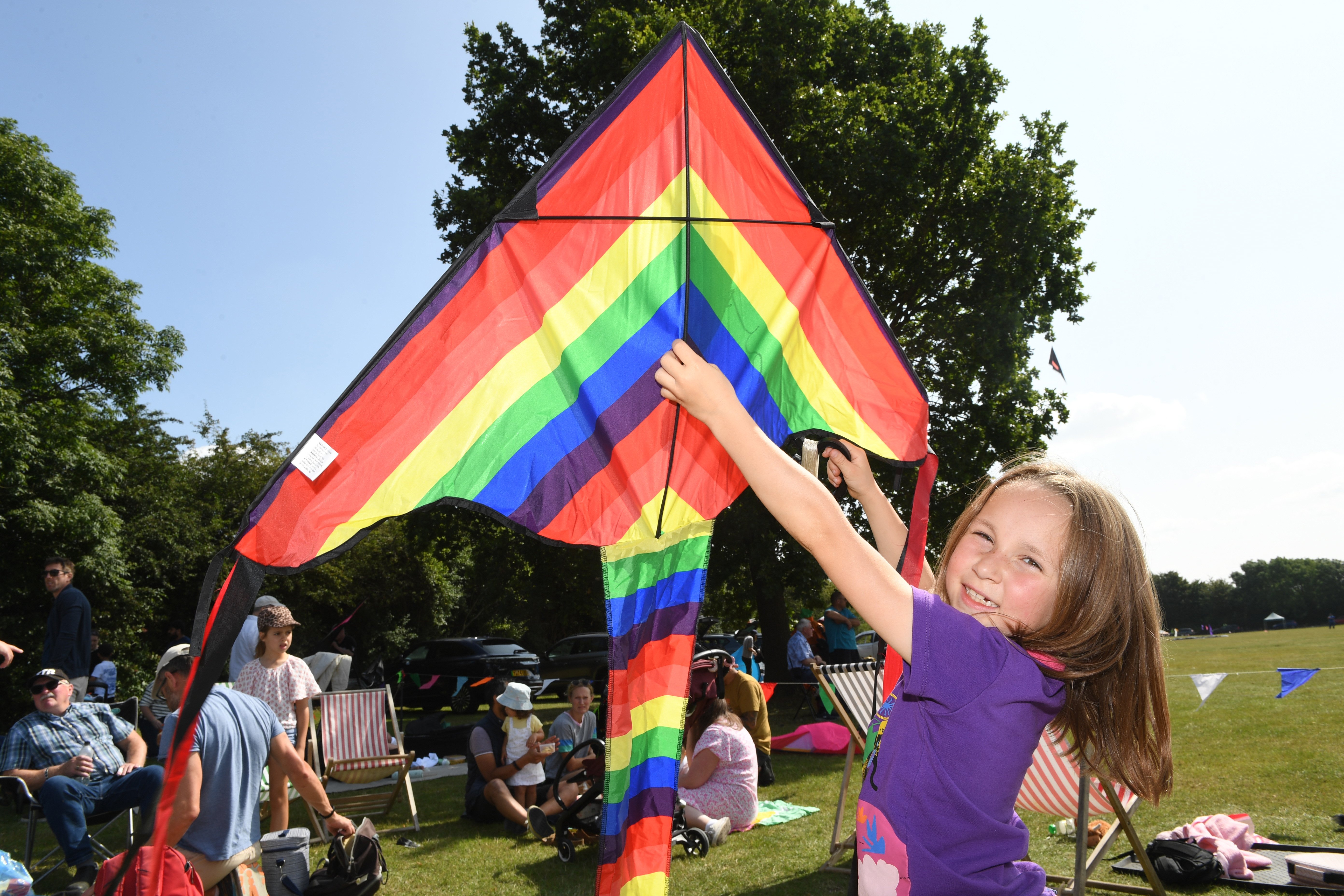 7-year-old Penny Atkinson with her kite.