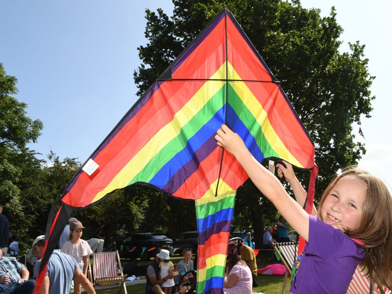 7-year-old Penny Atkinson with her kite.