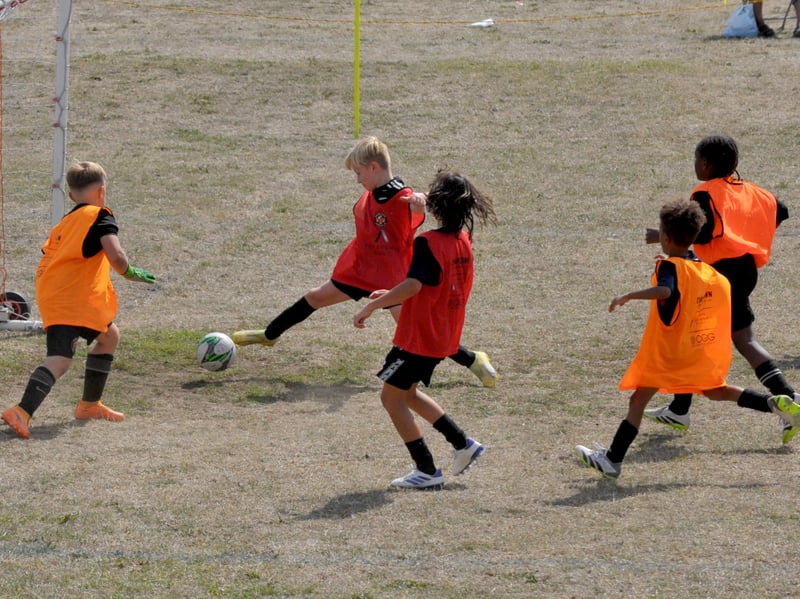 Action from the game.