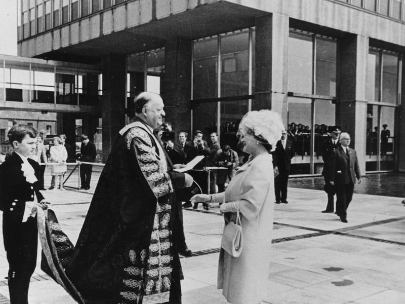 The University of Sheffield is celebrating 60 years since the official opening of one of the city’s best-known buildings.The Arts Tower was opened by HM Queen Elizabeth The Queen Mother on 23 June 1966, marking the beginning of six decades as one of the University’s most distinctive landmarks. Standing at 78 metres, the Arts Tower remains the tallest building on the University of Sheffield campus and the UK’s tallest academic building. At the time of its construction, it was also the tallest academic building in Europe. Pictured Arts Tower opening (Sheffield Newspapers)