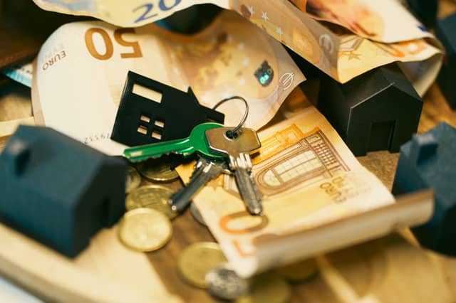 Money keys stock photo