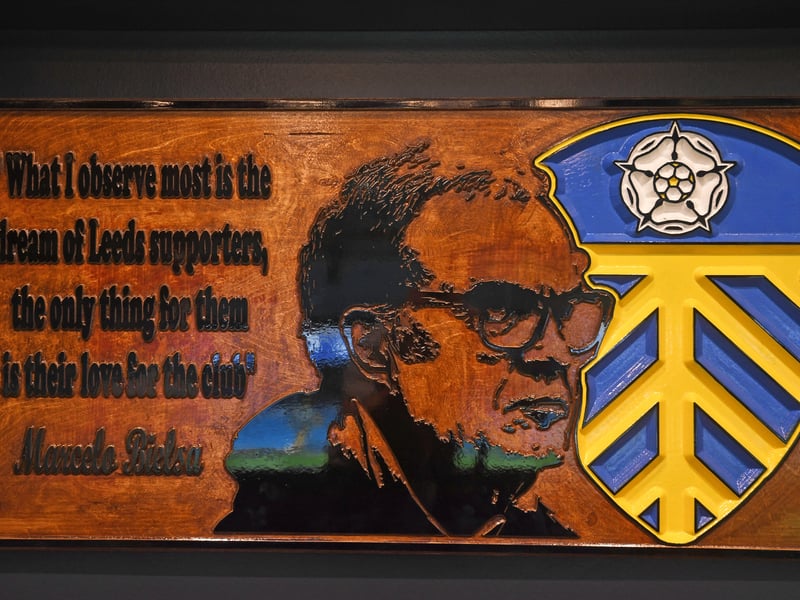 Pictured in memory of Marcelo Bielsa, who used to manage the club
