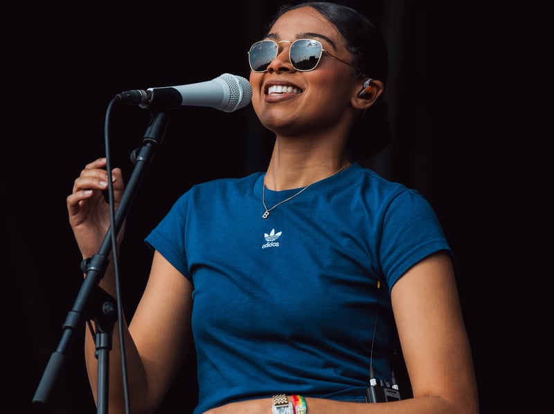 Local soulful singer songwriter Brooke Combe on the main stage.