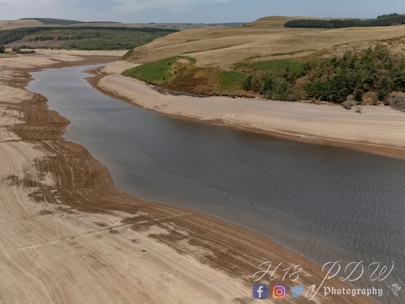 The water level at the Clywedog Reservoir has dropped significantly in recent weeks.