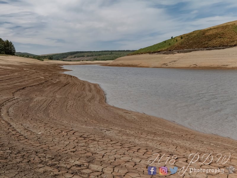 The water level at the Clywedog Reservoir has dropped significantly in recent weeks.