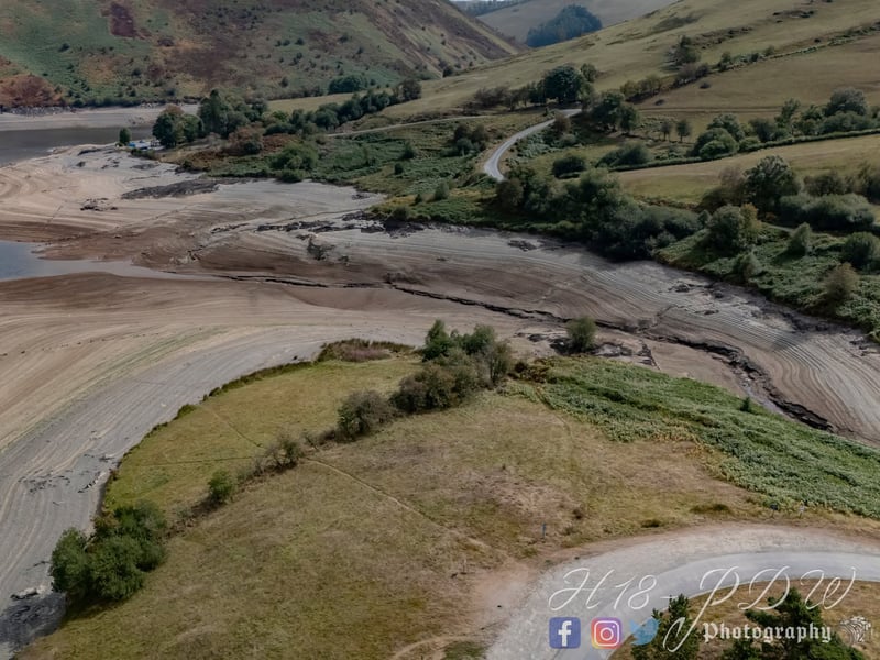 The water level at the Clywedog Reservoir has dropped significantly in recent weeks.