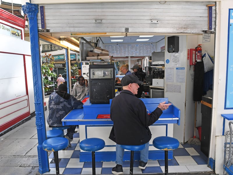 A busy café in the old part of the market