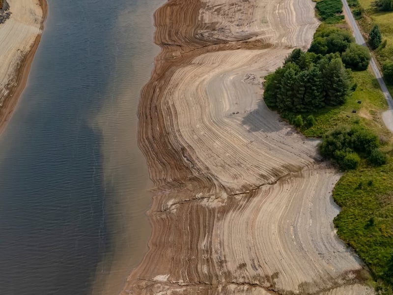 The water level at the Clywedog Reservoir has dropped significantly in recent weeks.