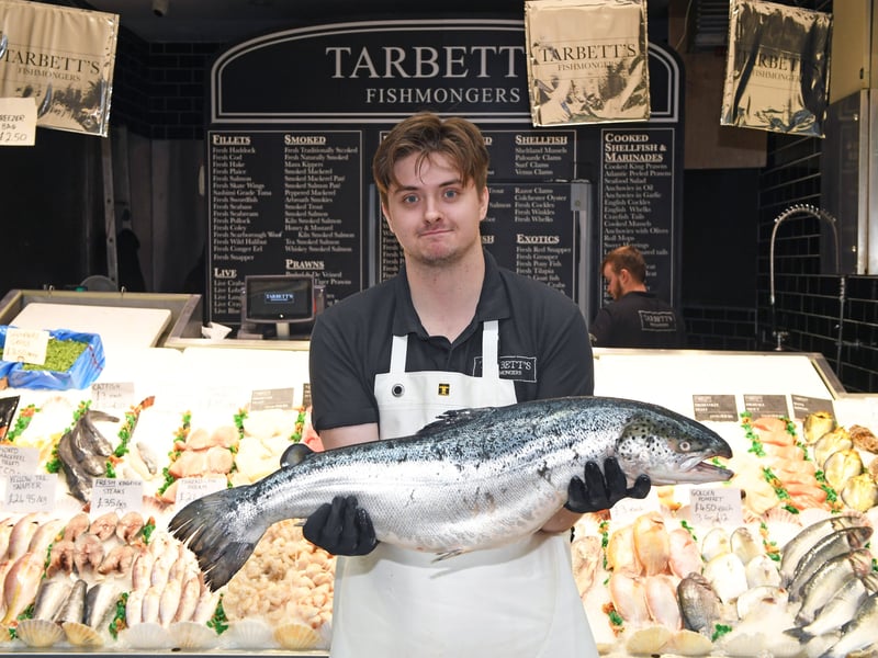 Airon Johnstone of Tarbett's Fishmongers with a 5 Kilo Salmon
