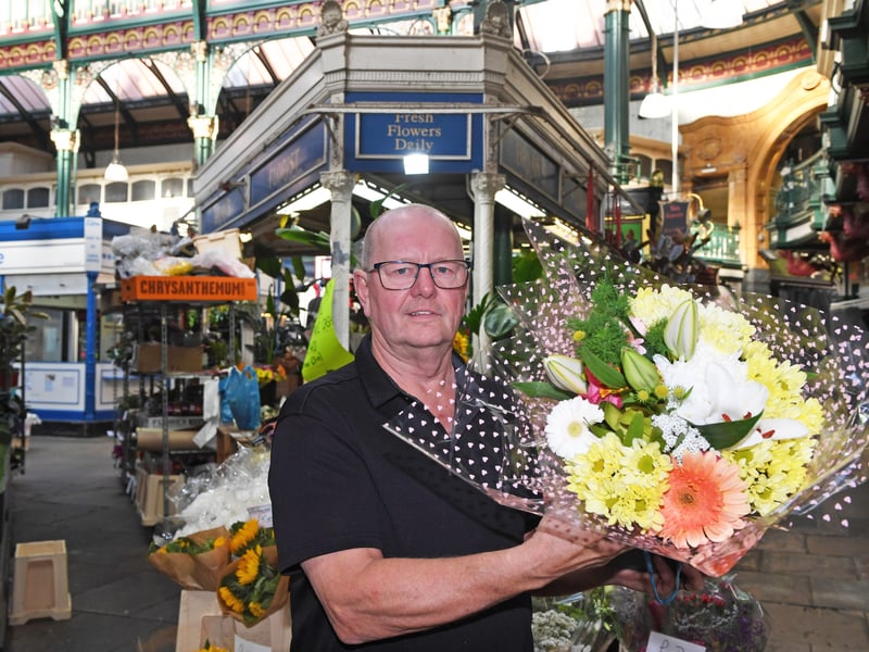 David from Brian's Florist busy at work