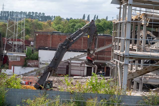 Demolition work continues at Millmoor in Rotherham.