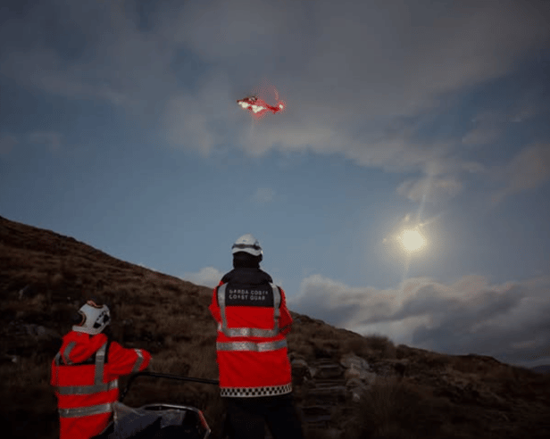 Emergency services attending the distress flare scene