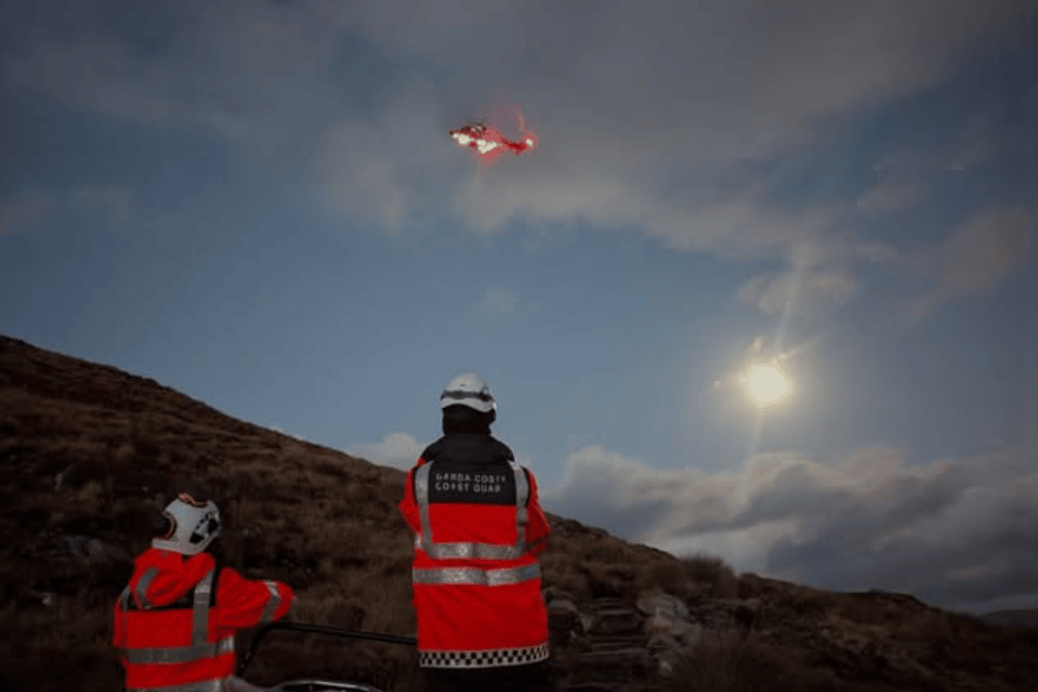 Emergency services attending the distress flare scene