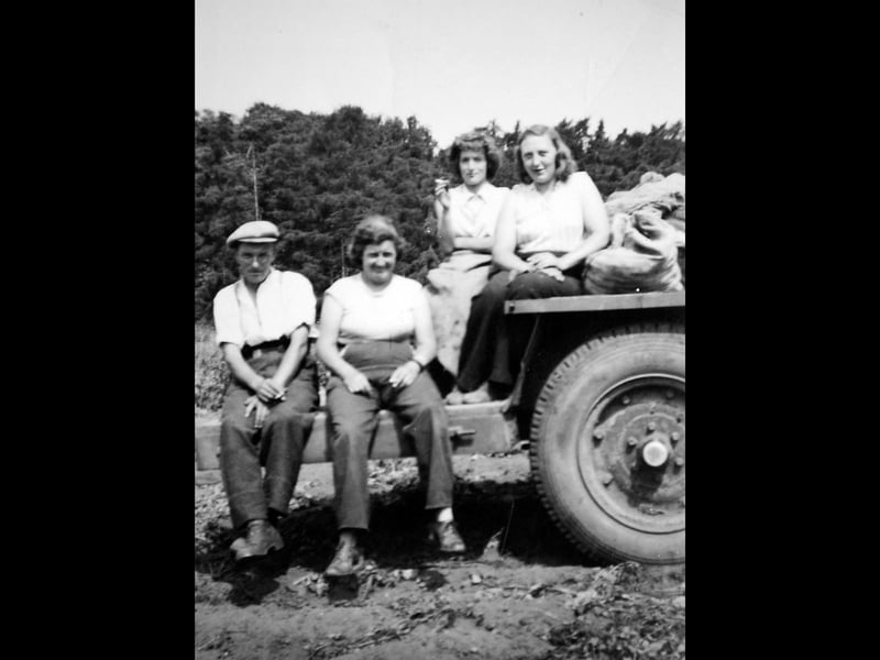 This group of seasonal workers is pictured on a farm near Newport in the 1950s or early 1960s. The women were collected by bus from Oakengates and Wrockwardine Wood each morning before heading out to pick potatoes. Rosemary Simmons believes the woman on the right may be Mrs Guy, who lived at The Sump in Vicar Street, while the man on the left may have been Ernie, who drove the tractor. Can you recognise anyone in the picture, or do you remember people heading off for seasonal farm work?
