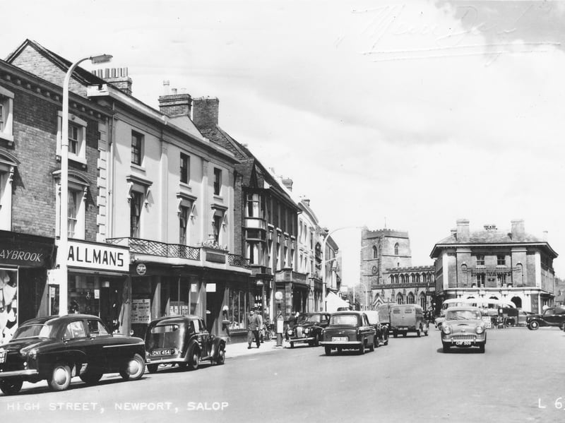 Newport High Street is pictured in 1955, although this postcard was not posted until 1961. Look closely and you can spot familiar names including Braybrook and Allmans, while Newport Parish Church can be seen in the distance. The cars are another reminder of how much the town has changed, with Vauxhall, Ford and Austin among the makes on the road. Which shops or cars do you remember from Newport's High Street?