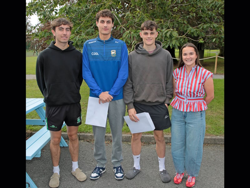 Ms Dawson with students Diarmuid Nerney, Rafal Nowak, and Michael Glennon