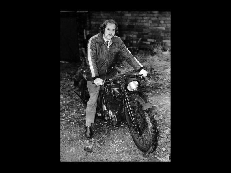 When two antique dealers sorted through a pile of rubbish in 1972 they found underneath a 1928 Sunbeam 350cc - a Rolls-Royce among bikes. For enthusiasts Bob and Richard Johnson - Richard is shown trying the bike for size - it was the find of a lifetime. They ran the Treasure Chest antique business in Bearwood and found the bike after a man asked them to look through a garage. At first he was unwilling to sell, but after eight months let it go for £75, which was a bargain. Both Bob and Richard were members of the Vintage Motor Cycle Club. They discovered that the bike had been off the road since 1934 and were trying to trace its two previous owners.