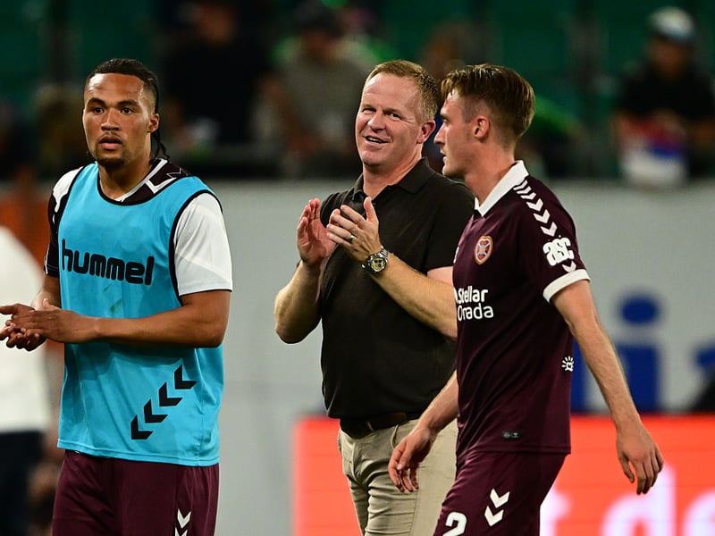Wouter Vrancken, Head Coach of Heart of Midlothian celebrates