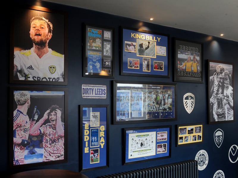 Memorabilia fills the walls in the new area.