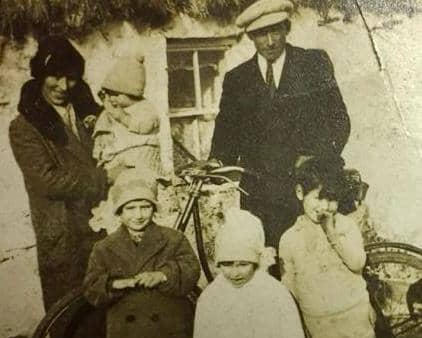The McDonagh family (back - from left) Bridget McDonagh (nee King) holding Barbara; her husband Thomas McDonagh (brother of Private John McDonagh), with (front) Kitty, Maureen and Tommy McDonagh. 
