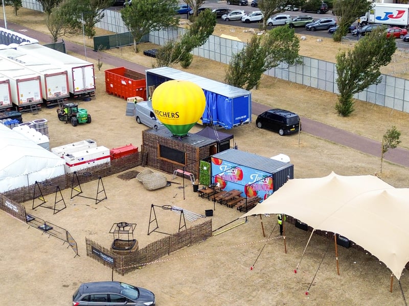 Set up for Victorious Festival, Southsea on Thursday 27th August 2026Pictured: GV of ThatchersPicture: Habibur Rahman