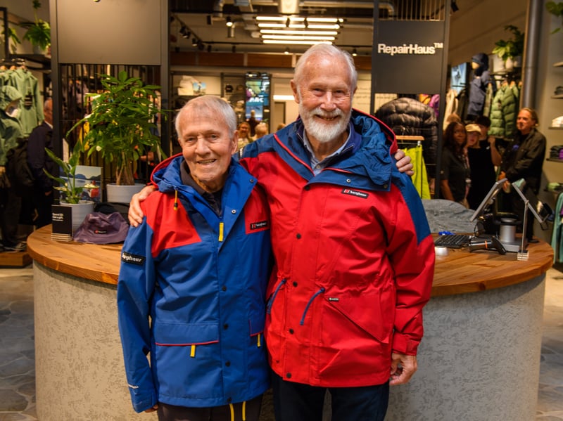 Pete Lockey (left) and Sir Chris Bonington (right) inside the store