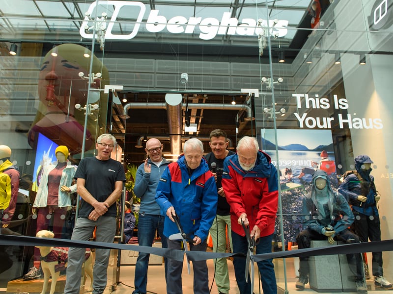 Co-founder Pete Lockey and brand ambassador Sir Chris Bonington officially cut the ribbon