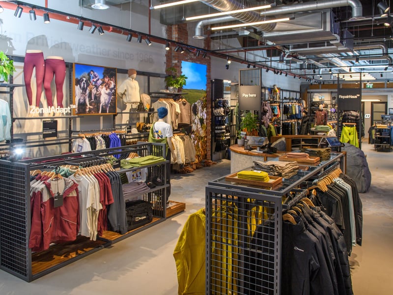 The store brings together all of Berghaus' ranges