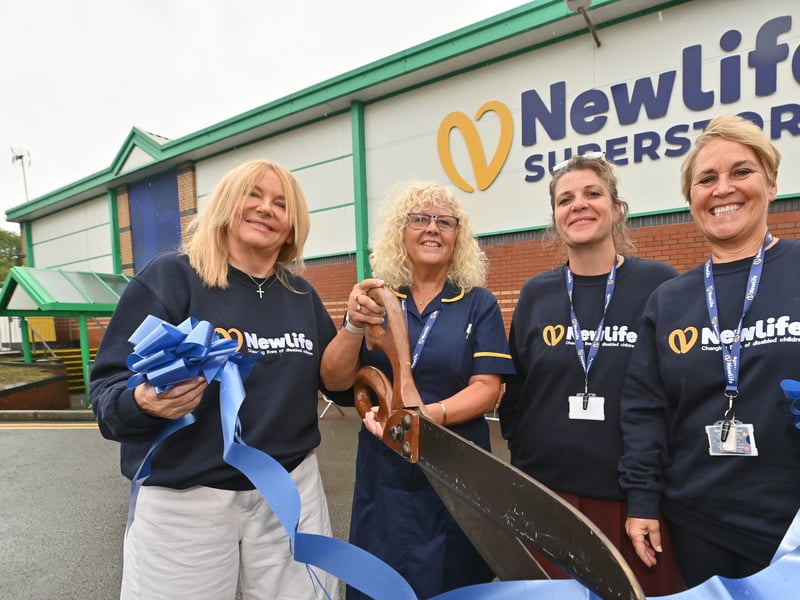 Carol Simpson (Director of Retail and Sustainability), Karen Dobson (Newlife's Consultant Nurse), Rachel Perrin (Charity Director) and CEO Fiona Robinson cut the ribbon on the refurbished store