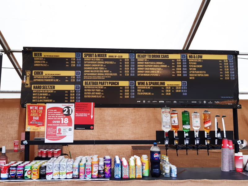 The arena gates opened at 5pm, and we went down to the bar to find out the 2026 drinks prices