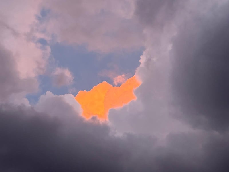 Zoe Blackham said: 'Not lightning but unusual skies over Shropshire'