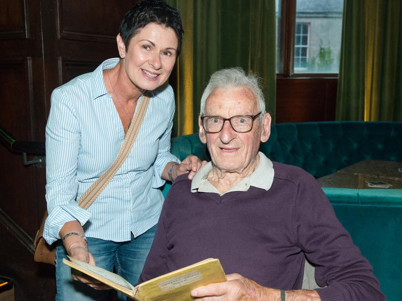 Tom O’Loughlin (oldest surviving member of Kildare Athletic Club (91yrs) and Collette O’Connell (Club Coach and daughter in Law of Tom O’Loughlin)