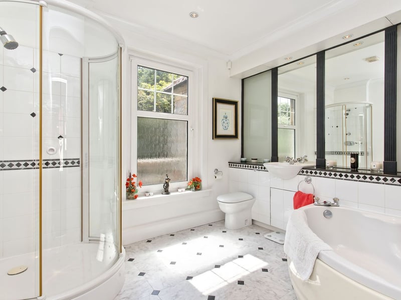 In addition to three en-suites, the first floor includes this well-appointed family bathroom, while the ground-floor WC is ideal for visitors.