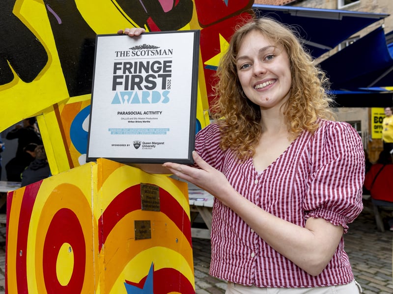 A week two Fringe First winner, Parasocial Activity is a dark comedy which tackles parasocial relationships in a modern world. Reviewer Fiona Shepherd writes: “Briony Martha who has worked with writer/director Megan Brewer to mount her debut solo show. The skill of their stealthy script is in provoking pity before twisting the knife. Parasocial Activity starts as a vanilla stand-up routine about a chance meeting with actor James McAvoy in a Glasgow coffee shop, but slowly, innocuously the breadcrumbs are dropped. If it seems too good to be true, the clue is in the title yet Martha’s wide-eyed portrayal of an ordinary lass in a fairytale whirlwind is so convincing that the slowburn spiral into something much more troubling still comes with a slap of a revelation while the mental health maelstrom of the closing moments of the show unleash a performance to behold and no tidy answers for an unquiet mind.” 
