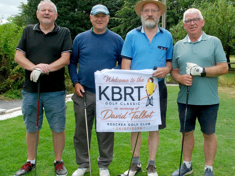 John Roche, Sean De Cleir, Paddy Buckley, Padraig Dooley at Roscrea Golf Club. Photo: PJ Wright