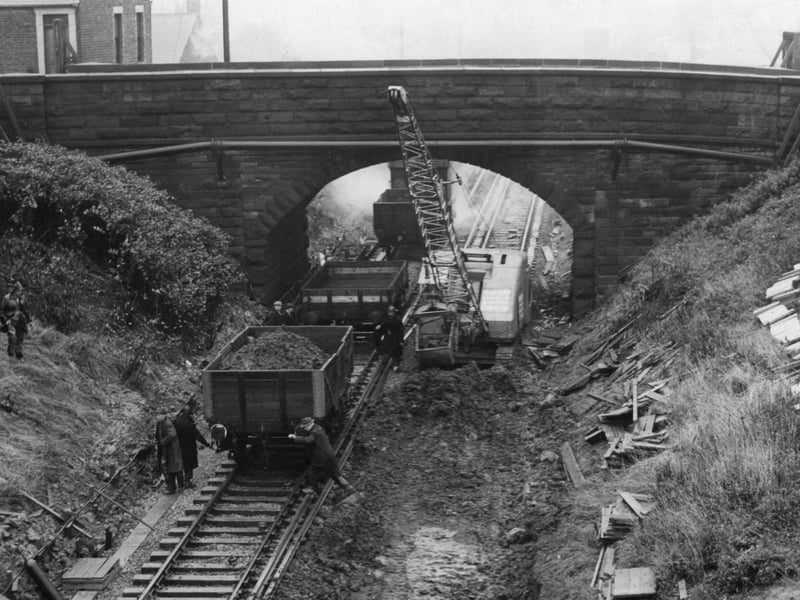 Back to 1954 and a stretch of track between Jarrow and South Shields which was electrified and being 'sand blanketed'.
