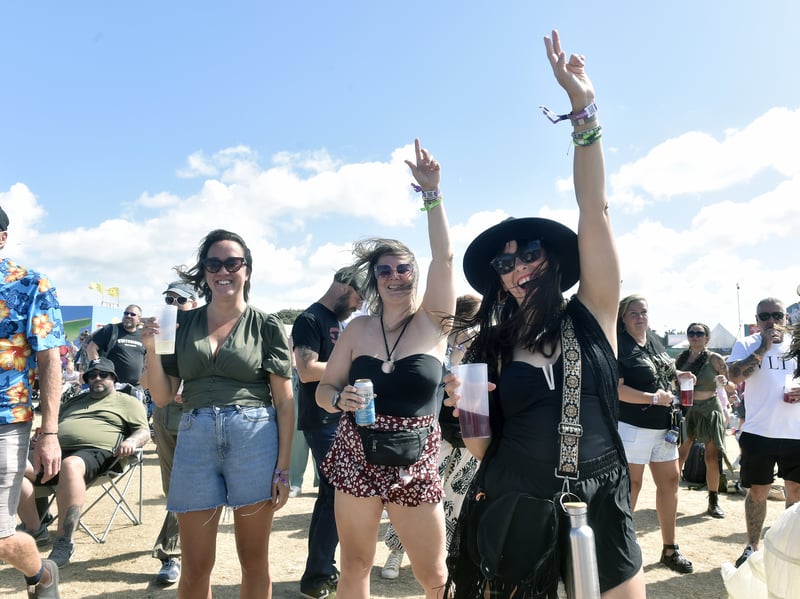 Victorious Festival on Southsea Common on Friday, August, 28, 2026.Pictured is: (l-r) Alexis Viana from Southampton, Kerry Dibdin and Leeanne Harris both from Portsmouth.Picture: Sarah Standing (280826-5567)