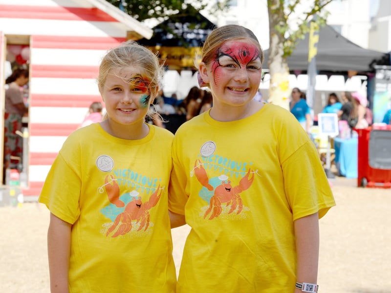 Victorious Festival on Southsea Common on Friday, August, 28, 2026.Pictured is: Sisters (l-r) Sienna (8) and Isla Miles (10) from Portsmouth.Picture: Sarah Standing (280826-8504)