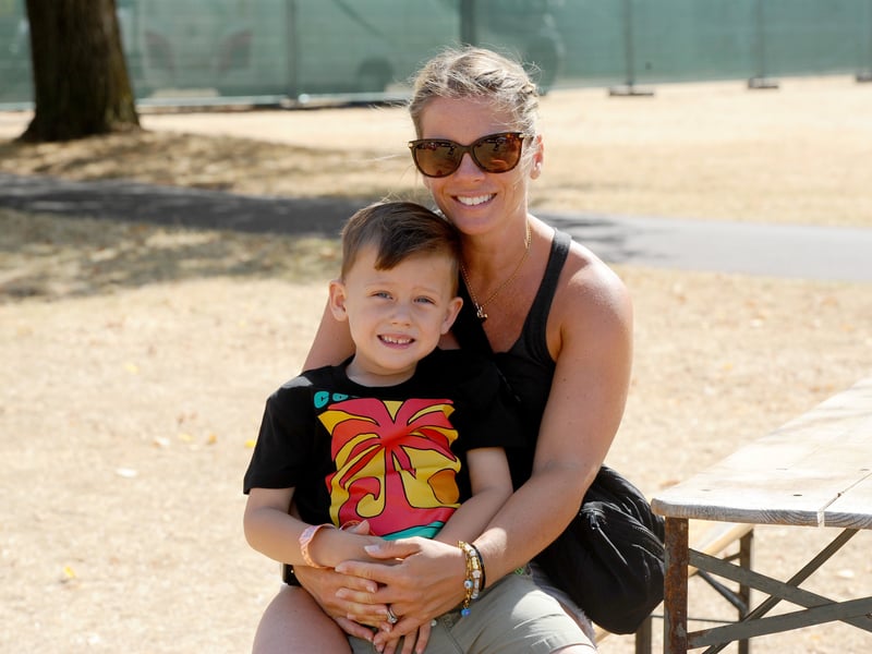 Victorious Festival on Southsea Common on Friday, August, 28, 2026.Pictured is: Laura Rosales and her son James (4) who moved from the USA to Portsmouth in July. Picture: Sarah Standing (280826-8494)