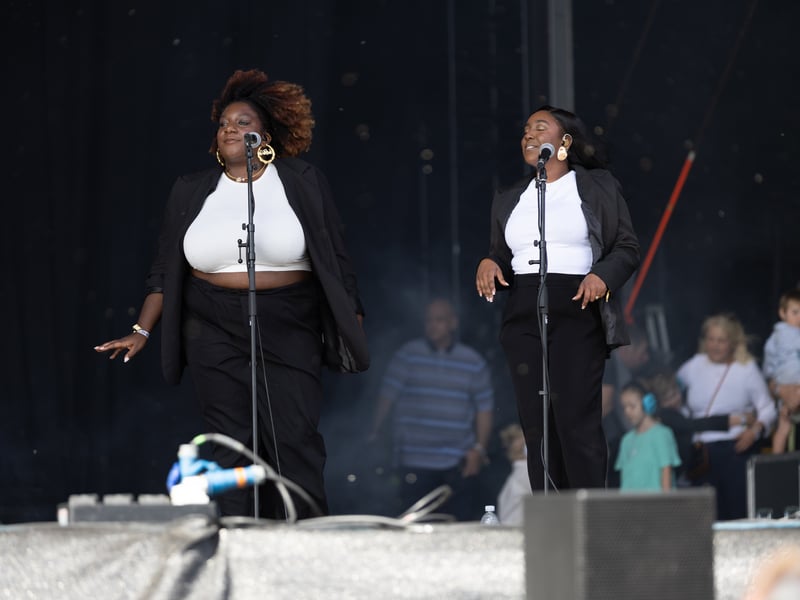 Backing singers for Pixie Lott on the Common Stage.