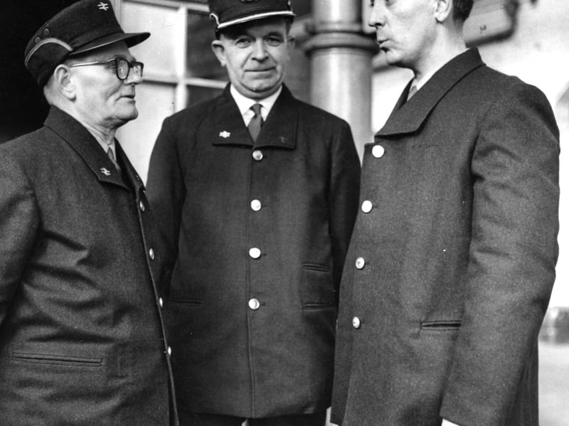 Staff at South Shields Station were proud to show British Railways' new uniform in 1966.