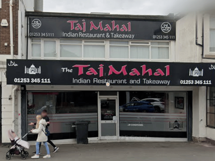 The Taj Mahal - 5 stars, Restaurant/Cafe/Canteen, 233 Lytham Road, Blackpool, FY1 6ES. Inspected on July 31.
