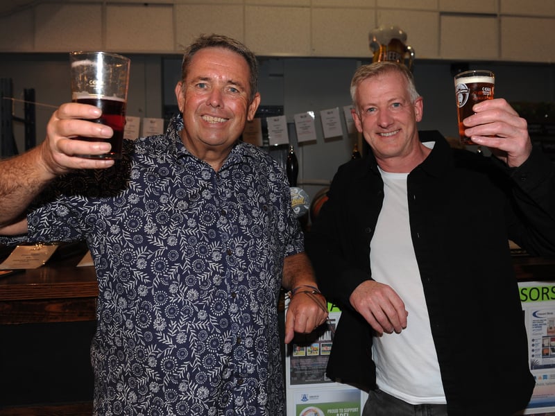 Cheers! Pictured are Steve Ridgway and Mark Whitehead 