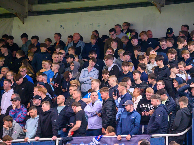 Hartlepool United fans cheer on their side in their home defeat against National League rivals Eastleigh (photo Chris Fryatt)