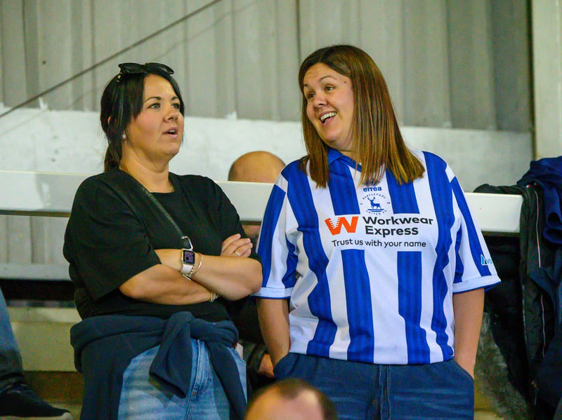 Hartlepool United fans cheer on their side in their home defeat against National League rivals Eastleigh (photo Chris Fryatt)