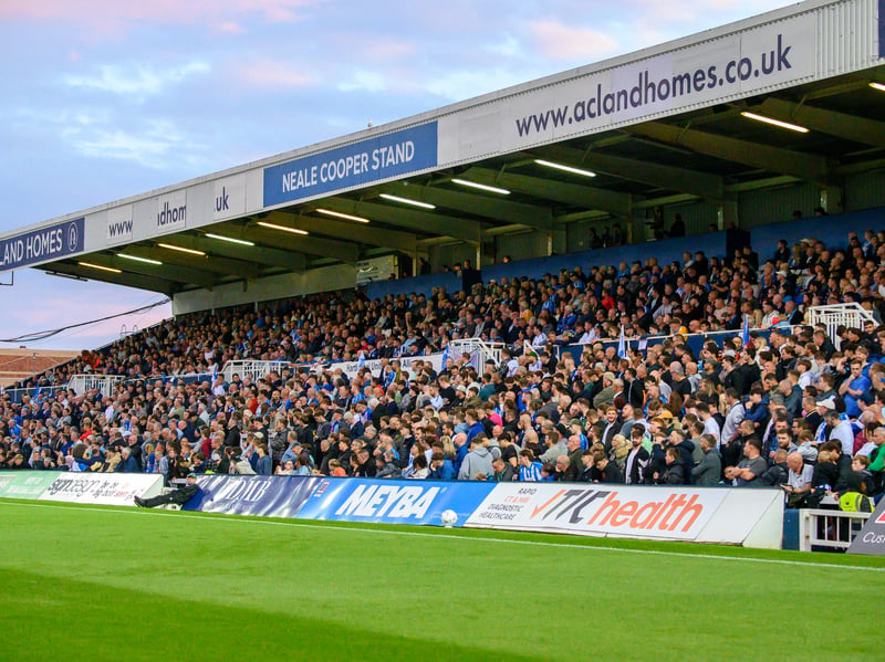 Hartlepool United fans cheer on their side in their home defeat against National League rivals Eastleigh (photo Chris Fryatt)