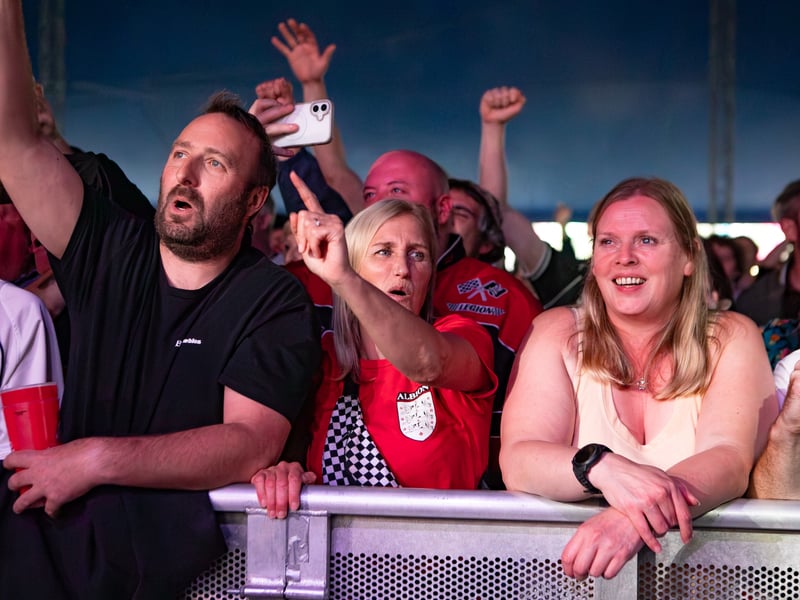 The crowd enjoy the music