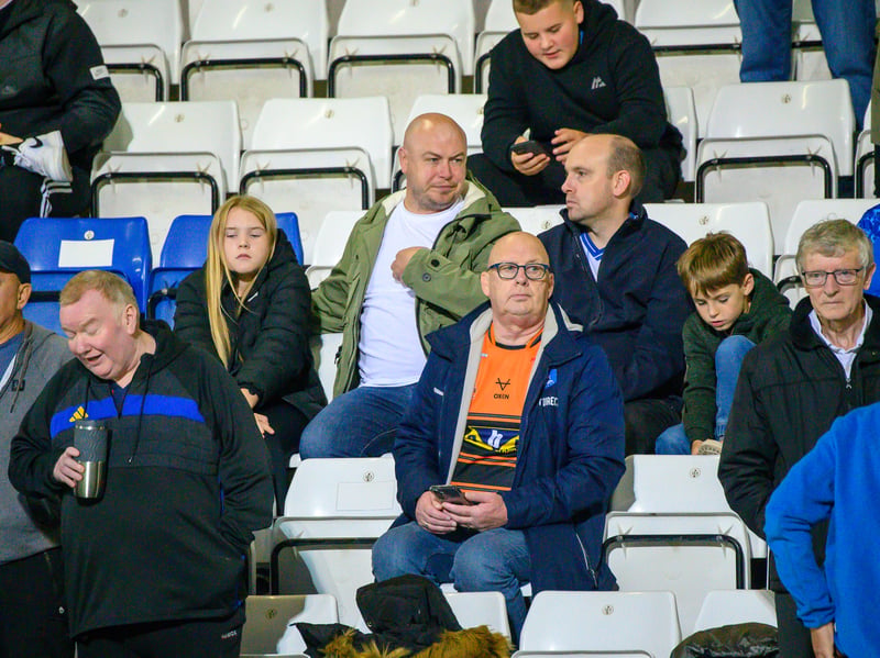 Hartlepool United fans cheer on their side in their home defeat against National League rivals Eastleigh (photo Chris Fryatt)